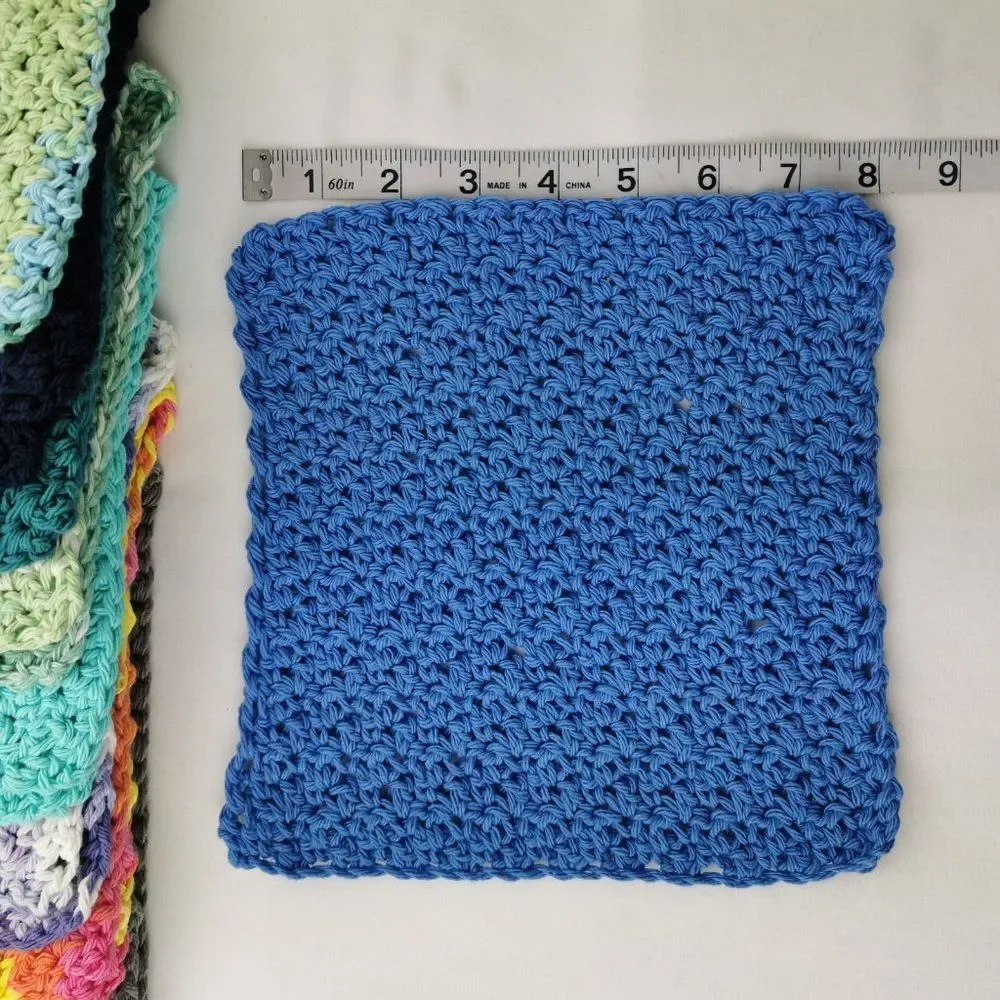 Handmade Crochet Wash Clothes, set  of 2, 100% cotton - Picture 6 of 14